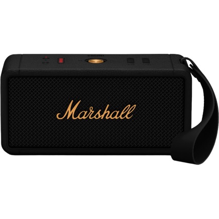 Фото Портативная колонка Marshall Middleton, черный/латунь Фото Портативная колонка Marshall Middleton, черный/латунь